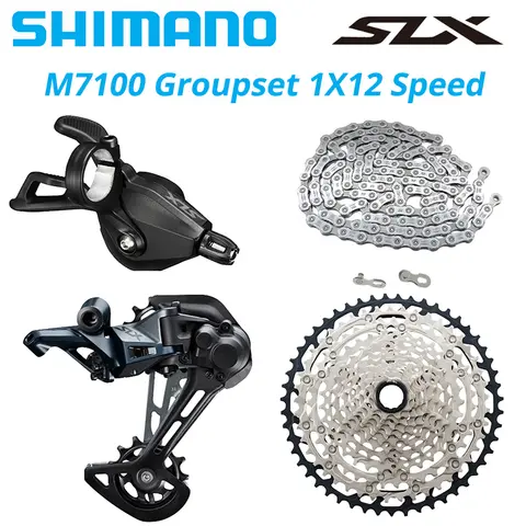 SHIMANO Deore SLX M7100 1X12S Gruppo 12V Leva Del Cambio Deragliatore Posteriore per Mountain Bike Volano 10-45T/51T M7100 Corrente