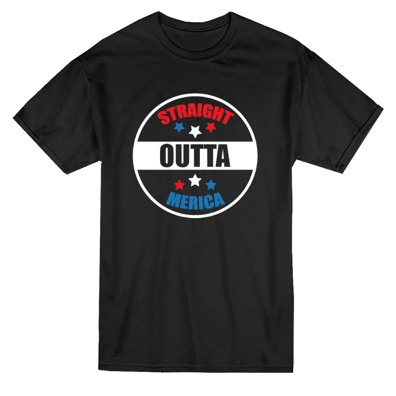 

Straight Outta Merica Funny USA Graphic T-Shirt. Summer Cotton O-Neck Short Sleeve Mens T Shirt New S-3XL