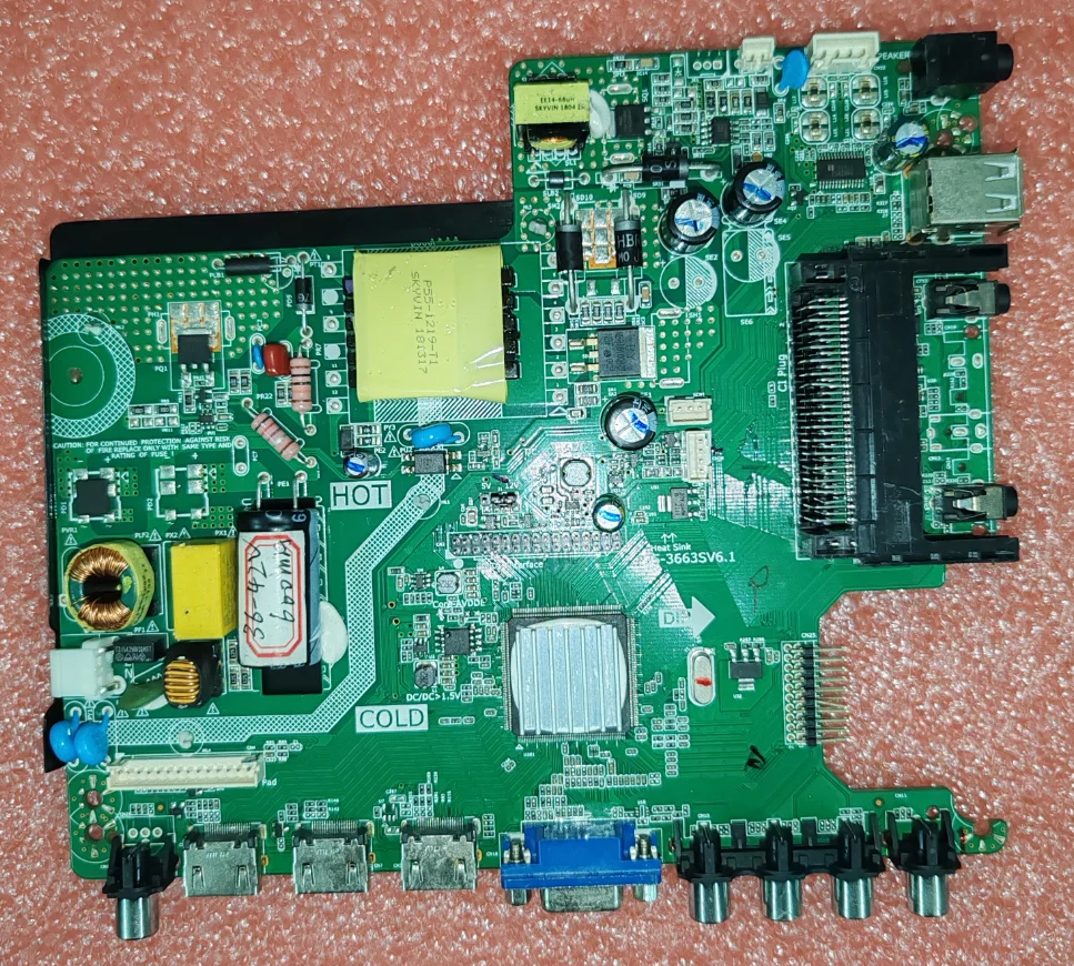 P75-3663SV6.1 Three in one TV host, board testing, good physical photos 35-44v 600ma 65w or 52-81v 550ma