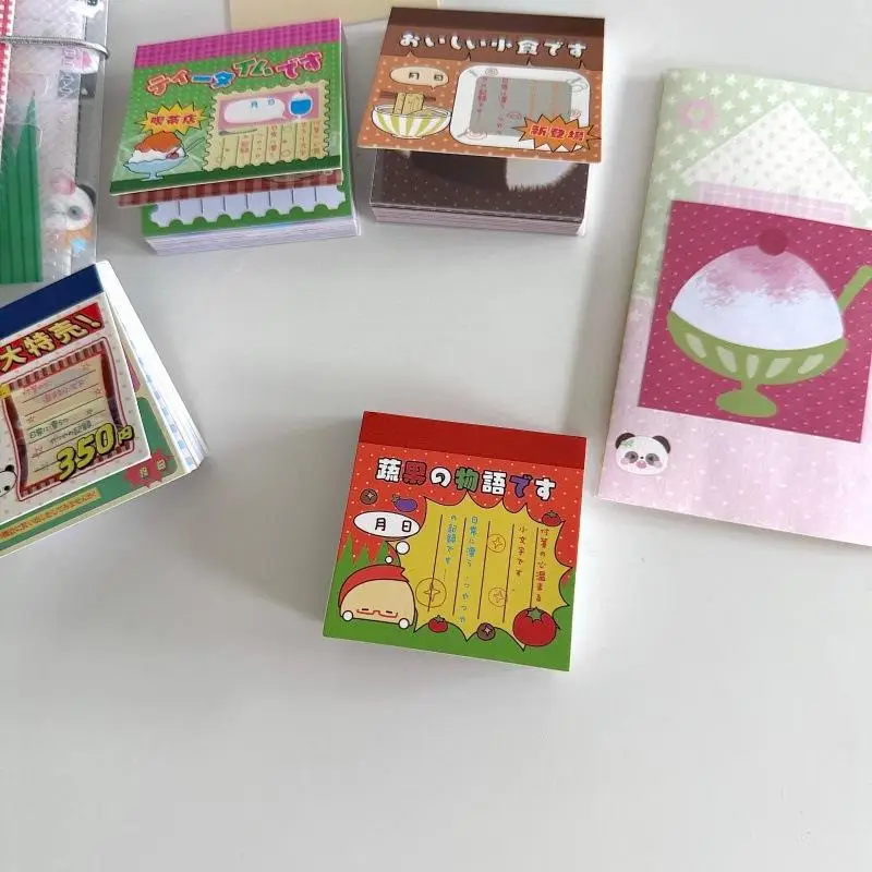 50 hojas de notas autoadhesivas antiguas de estilo japonés, pegatinas para mensajes, notas Kawaii para álbum de recortes, suministros de papelería