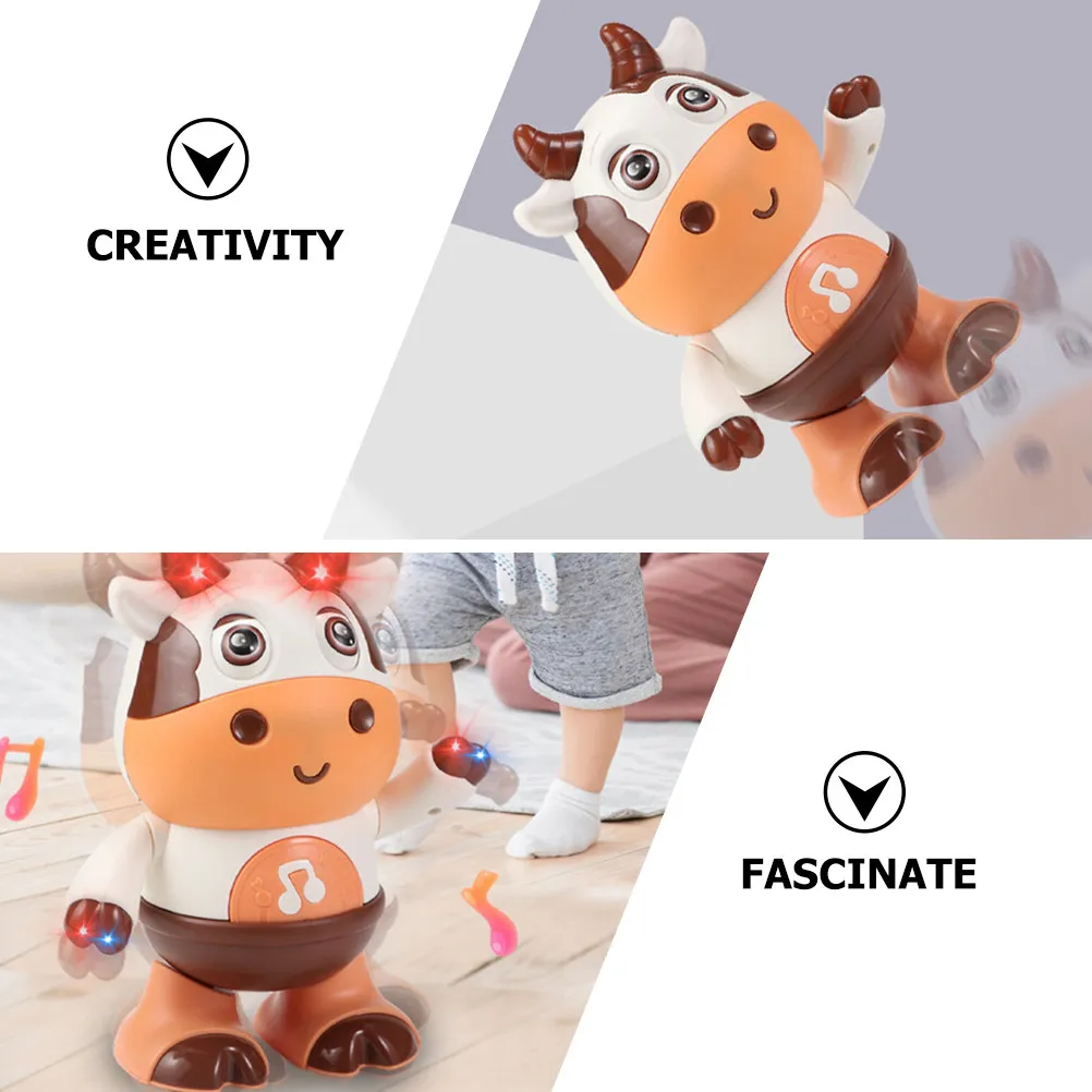 

Musical Cow Shaped Dance Light Sound Plaything Durable Portable Funny Kids Supply Electric Children Musical Toy