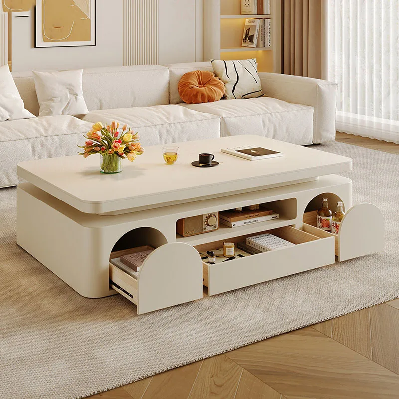 Storage Drawers Coffee Table Decoration Modern Wood Living Room Side Table Designer Space Saving Meubles Lounge Suite Furniture
