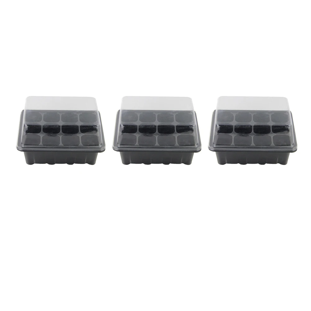 

3 pcs Seedling Tray Set Plastic Sprouter for Gardening Growing Container Lightweight Durable Transparent Lid Insulation