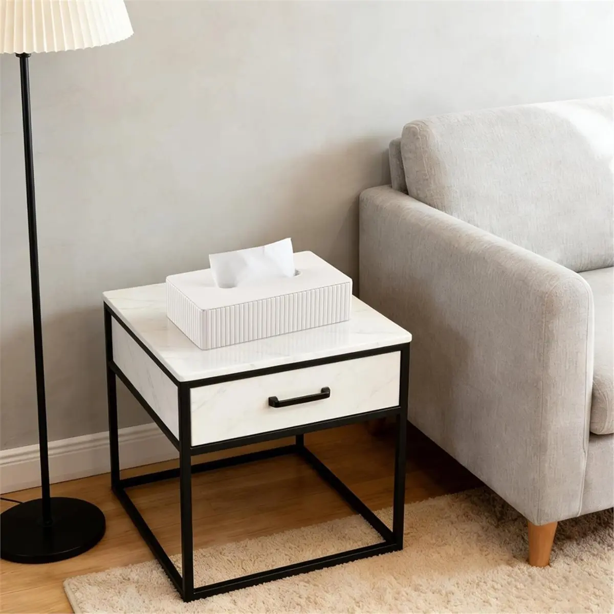 Short Tissue Box Cover, Small Rectangular Tissue Holder, Suitable for Use in Bathrooms, Cars, and Offices