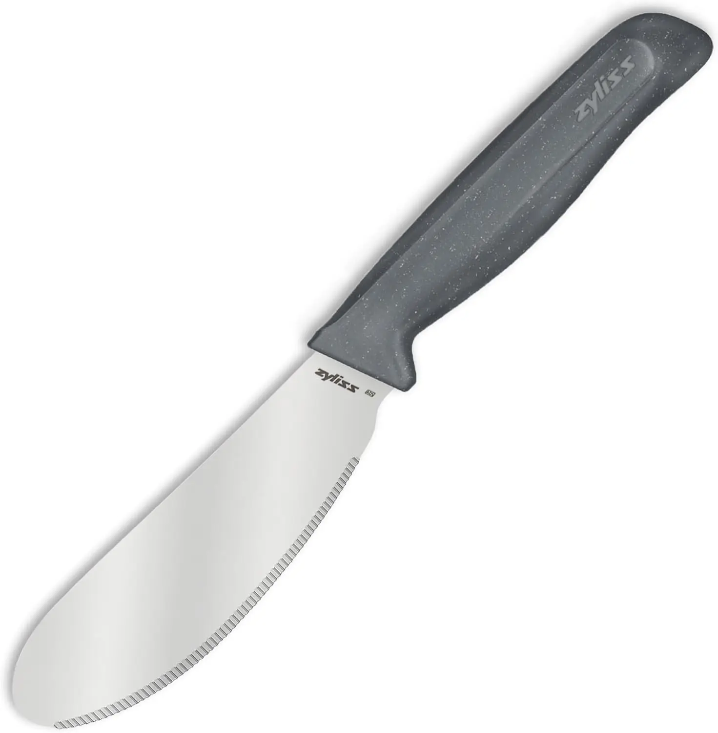 Cuchillo para sándwiches y espalda de tortilla - Mantequilla, queso crema, gelatinas - Acero inoxidable ergonómico - Bagels y tostadas - Gris