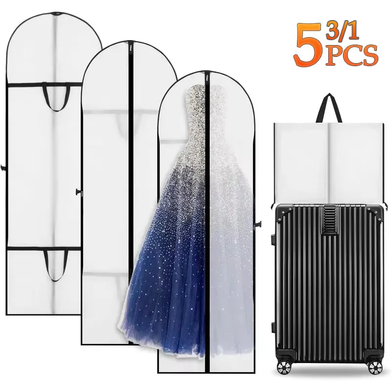 

60x180cm Clothes Dust Cover Garment Suit Dress Jacket Clothes Coat Dustproof Cover Protector Travel Bag Suit Wedding Dress Cover