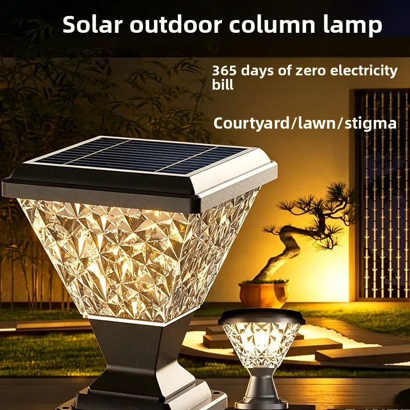 2026 Solar LED Pillar Light Post Fence Mount IP Waterproof For Villa Garden Park Gate Landscape Lighting