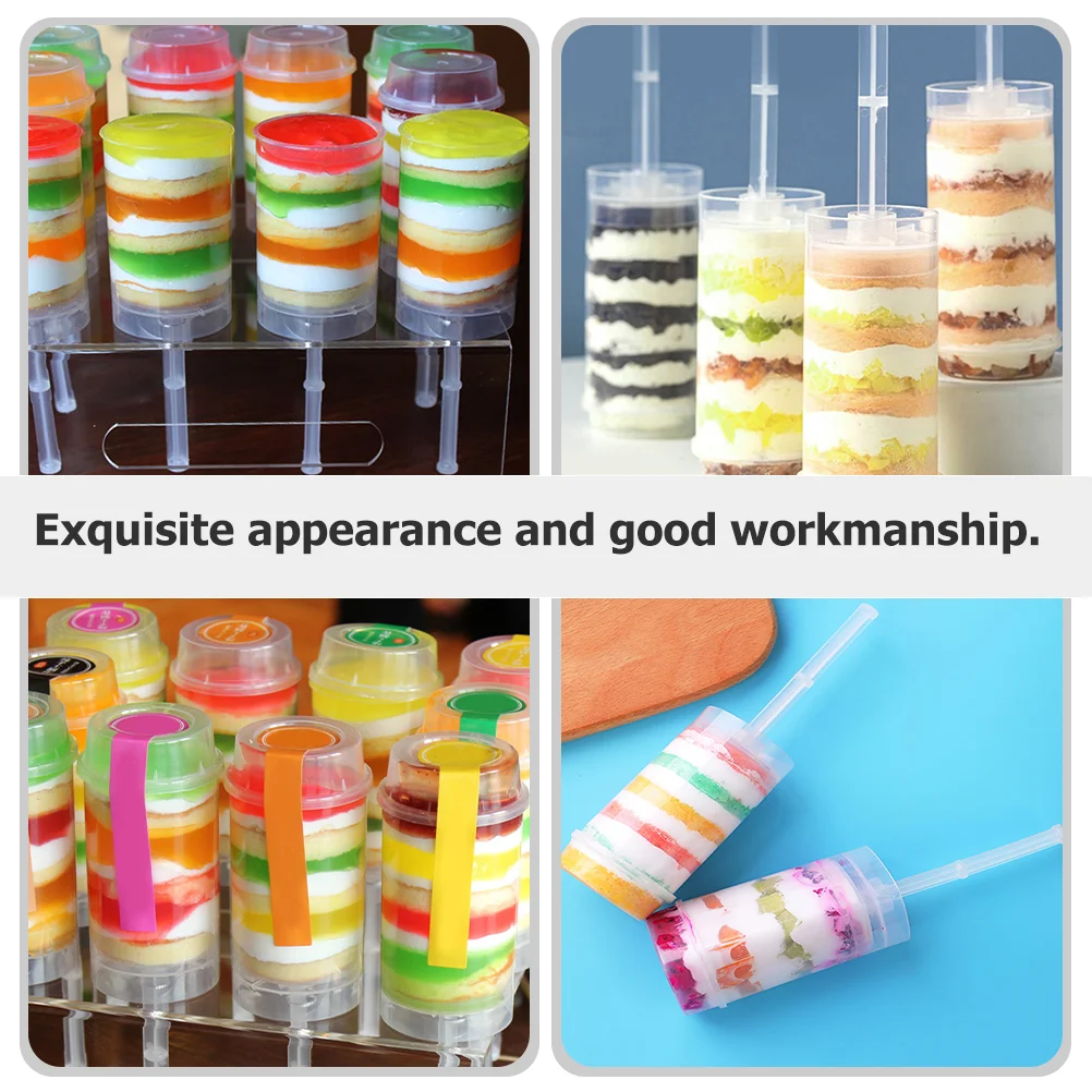 Cake Pusher Pops Ice Cream Containers Round Shape Creative Holders Plastic Tube Jelly DIY Clear Mold Stand