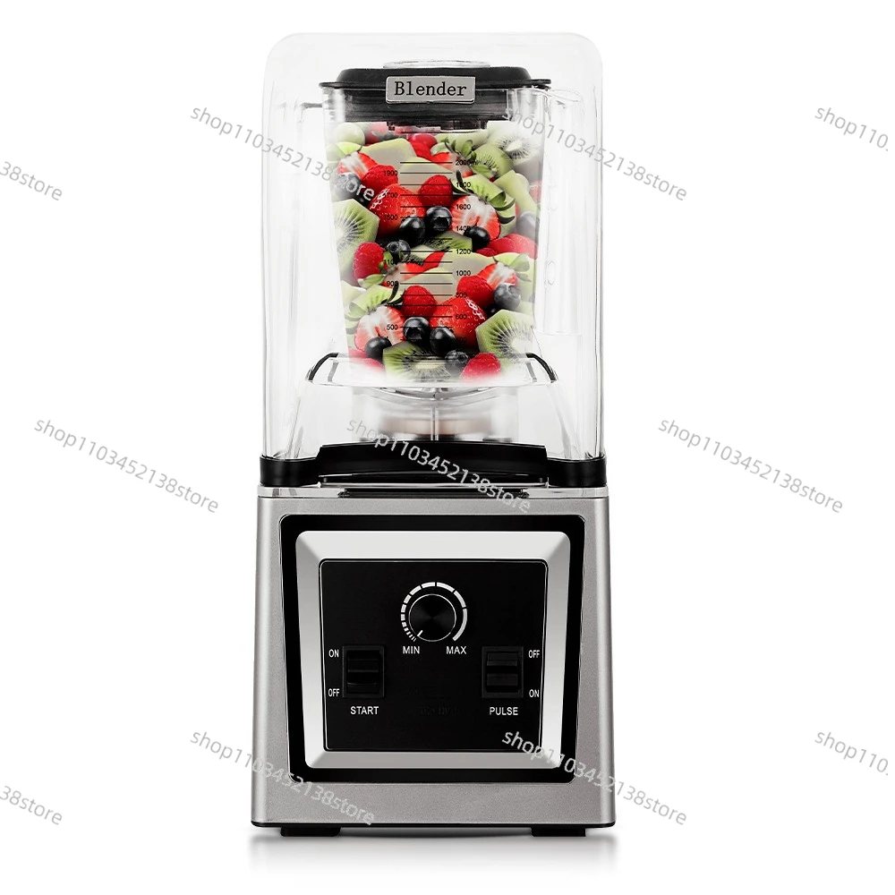 Smoothie Machine with Cover Ice Crusher Juicing Stirring Crushing Ice Commercial Shaved Ice Fully Automatic