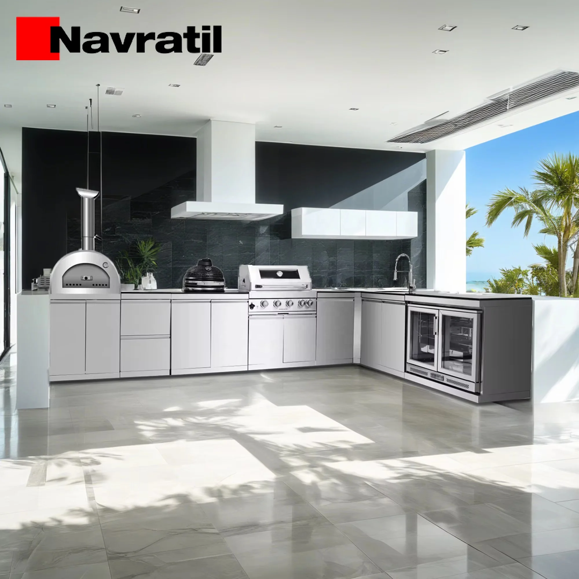Stainless Steel Outdoor Kitchen for Garden With Gas Bbq Grill and Stainless Steel Sink for LP Gas Outdoor Cooking