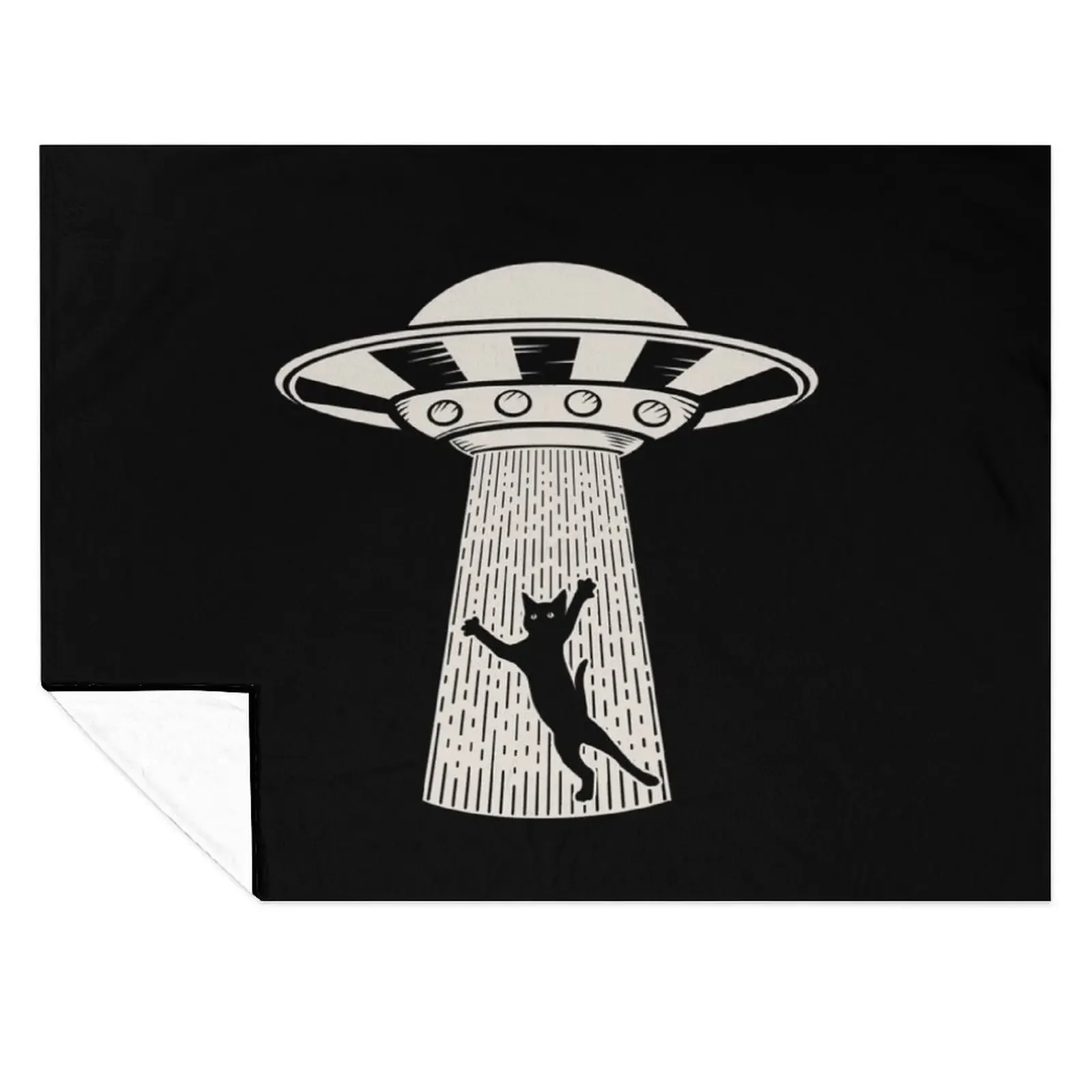 

Cat and UFO Throw Blanket Beautifuls Plaid on the sofa heavy to sleep Designers Blankets