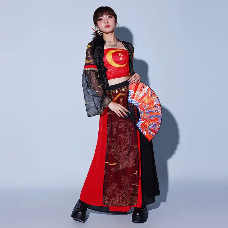 Chinese dance China-Chic ds performance dress Jazz dance adult suit Korean dance performance annual meeting dress