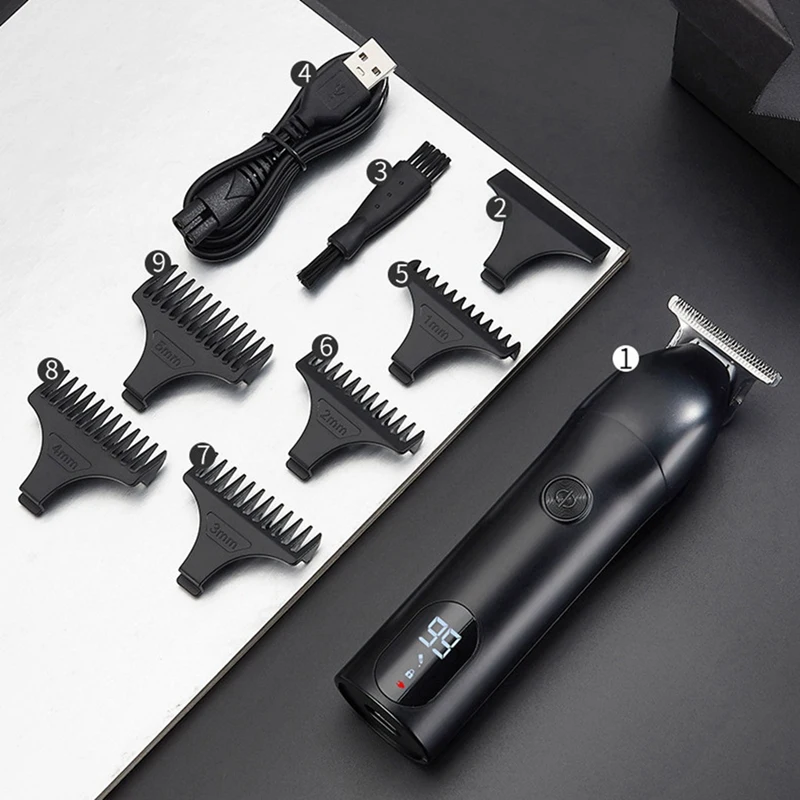 男性用電気バリカン,プロのひげトリマー,グルーミング,デジタルディスプレイ,トレンディ