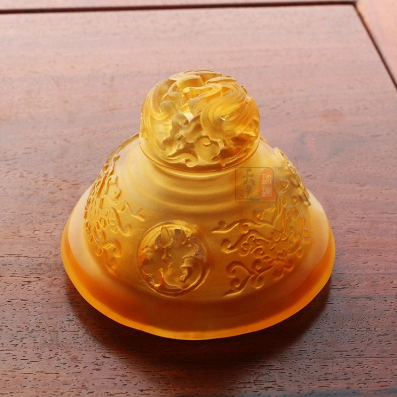 Imitate Ancient Glass Tripod RuYi Double Ears Incense Coil Incense Burner Sanded Texture Household Inside Room Tea Ceremony