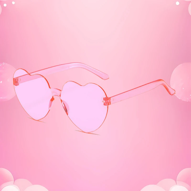2024 neue Liebe Sonnenbrille Gelee Farbe rahmenlose herzförmige Sonnenbrille schillernde Farbe Sonnenbrille – Detail 3