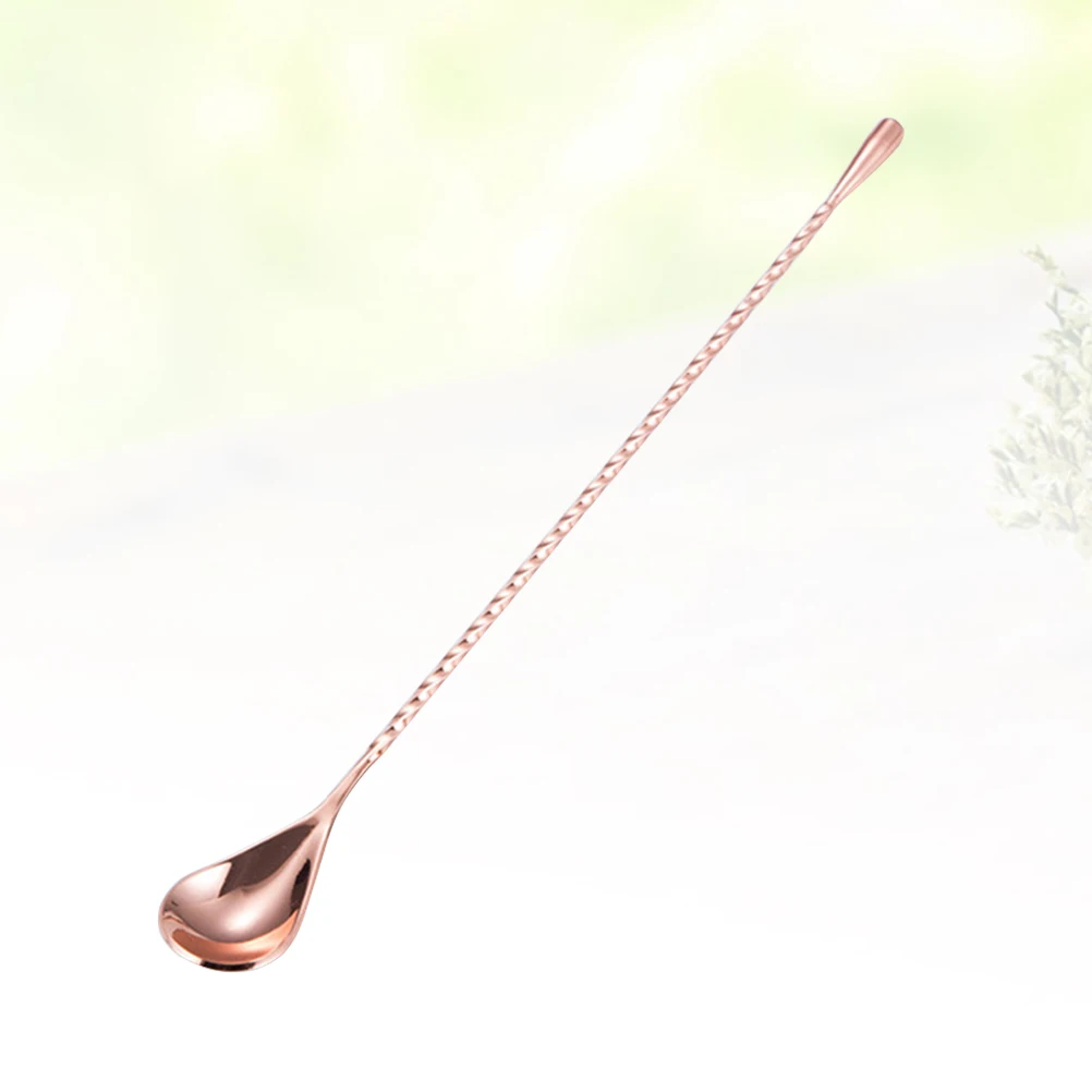 مقبض طويل الفولاذ المقاوم للصدأ بار كوكتيل ملعقة الملتوية Swizzel عصا لخلط المشروبات الحليب الشاي اثارة ملعقة