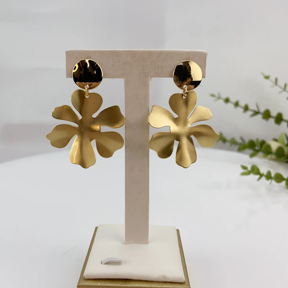 Yuminglai Fashion Luxury Brazilian Jewelry Accessories Superior Quality Goldplated Earrings for Women FHK24422