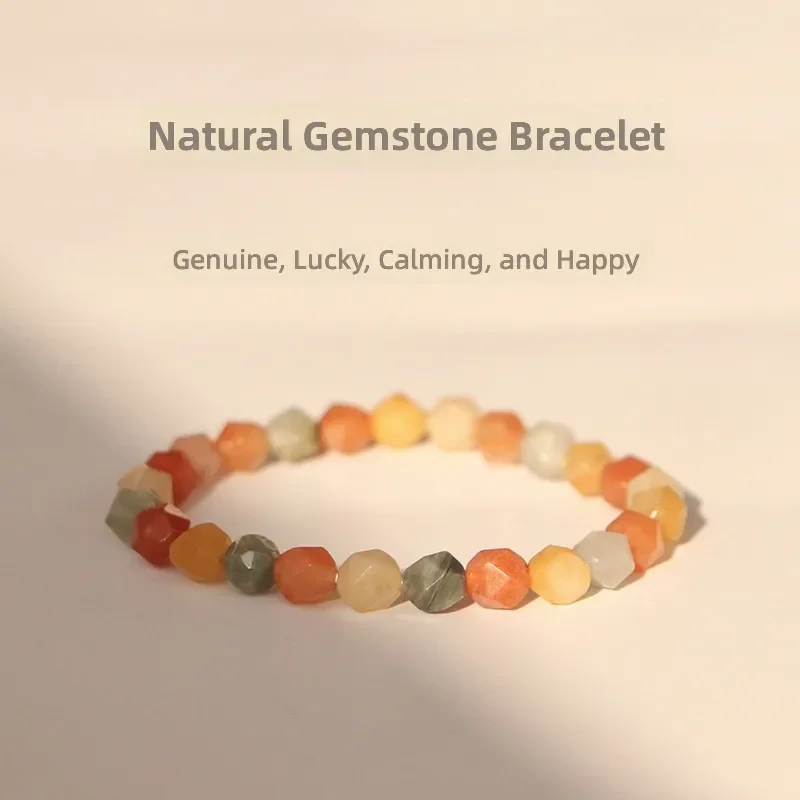 Браслет Candy Natural Fulushou Color Treasure Crystal на эластичной нити, простой, не выцветающий, в богемном стиле, подарок.
