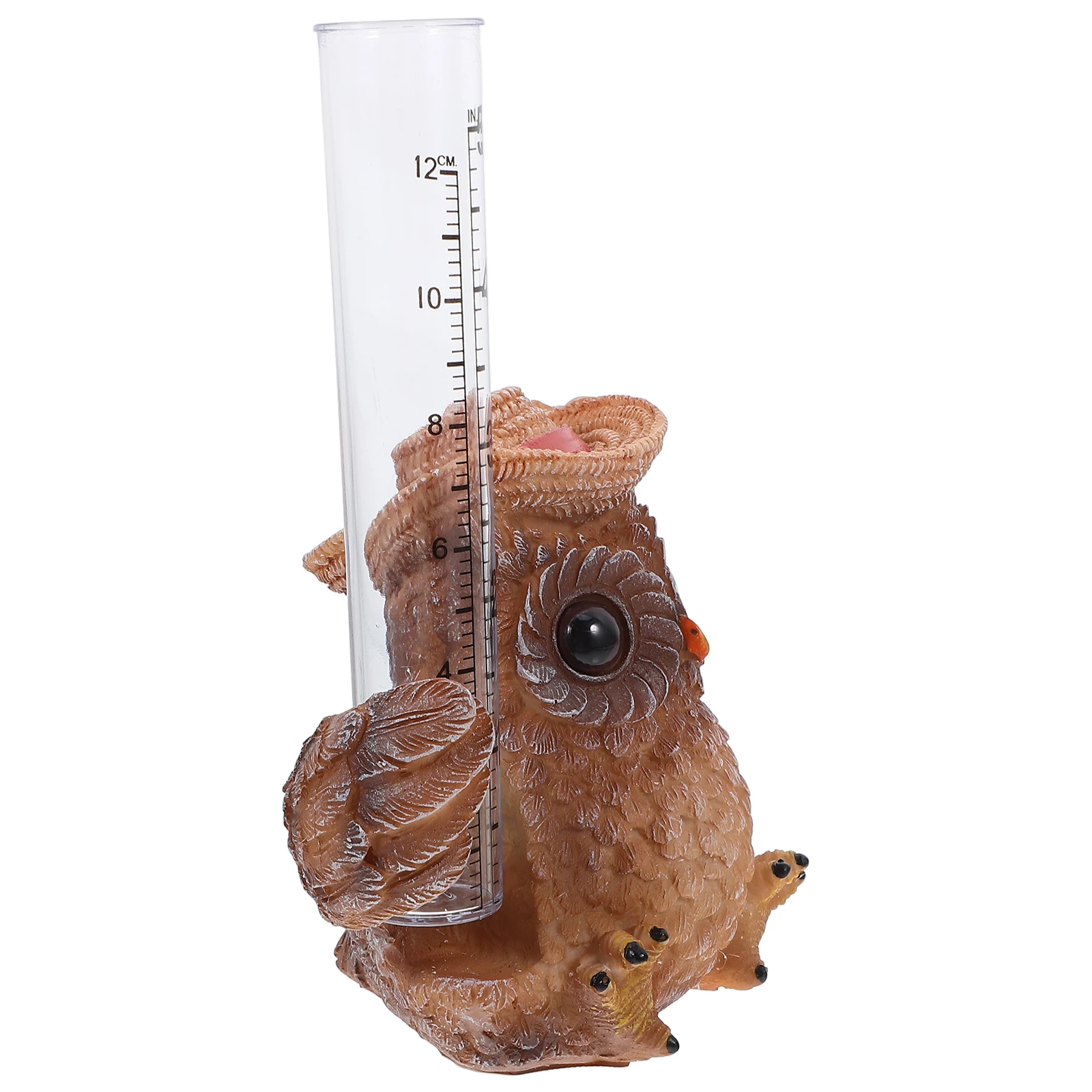 

Owl Rain Gauge Cartoon Decorative Garden Tool Accurate Measurement Yard Outdoor Resin Craft Science Teaching Aid