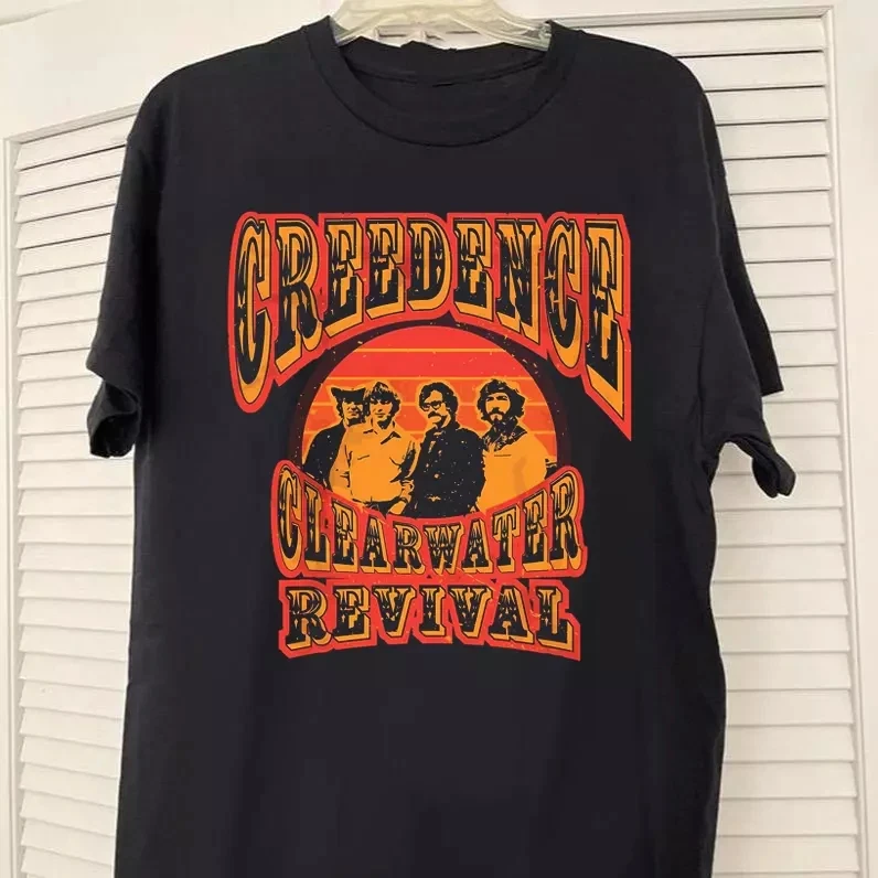 Creedence Clearwater Revival Band Retro Members T Shirt Full  Men Clothing Harajuku