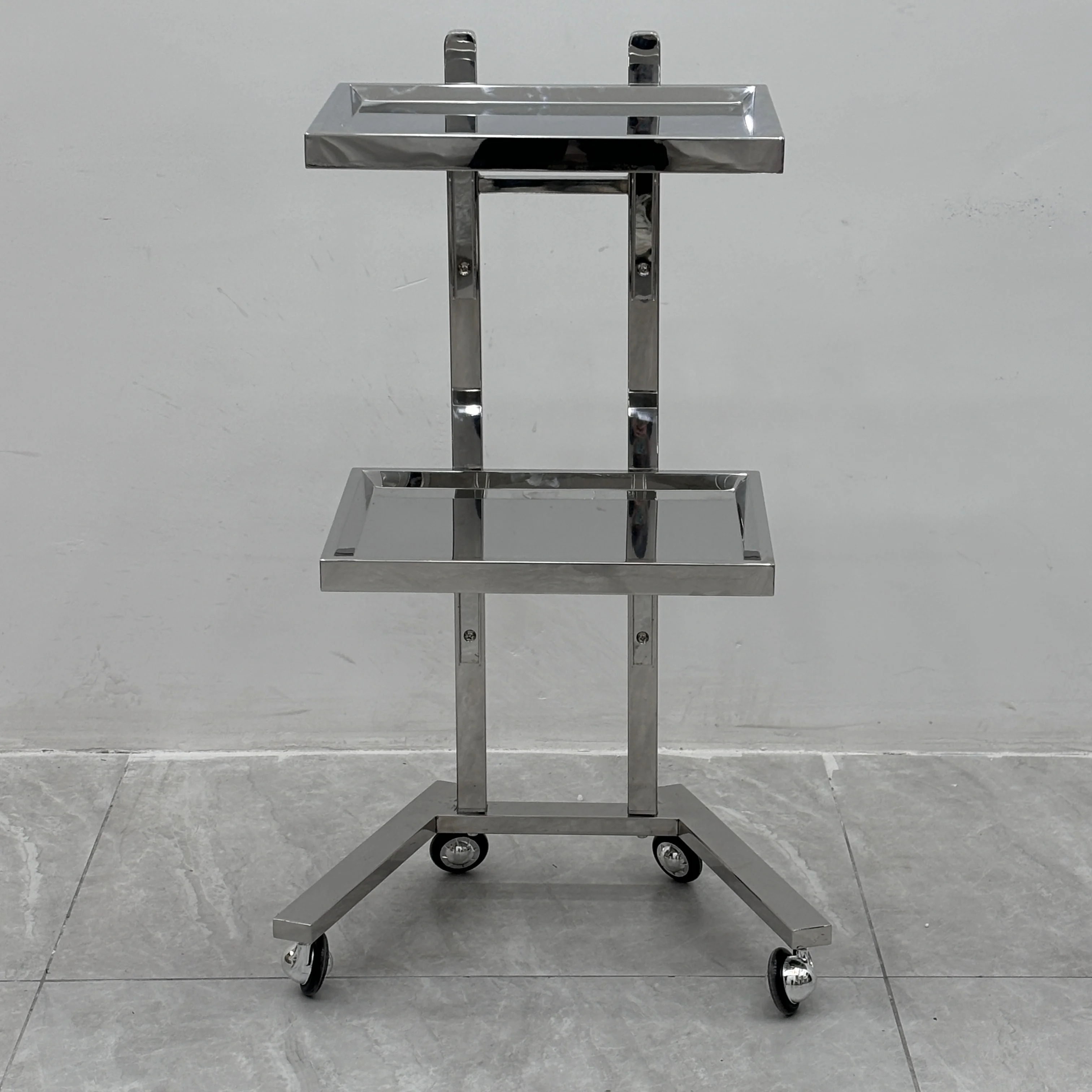 Modern Salon Trolley Silver Saloon Equipments Working Cart  Beauty Salon Stainless Steel Trolley