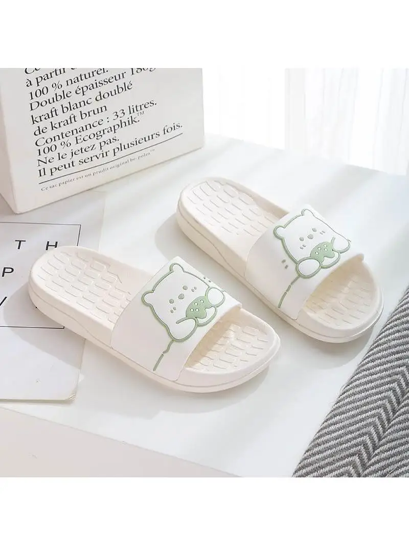 Summer Outdoor Indoor Cute Cartoon Girls Slip-On Slippers Home Bathroom Comfortable Feeling Slippers Female Model Office Chair