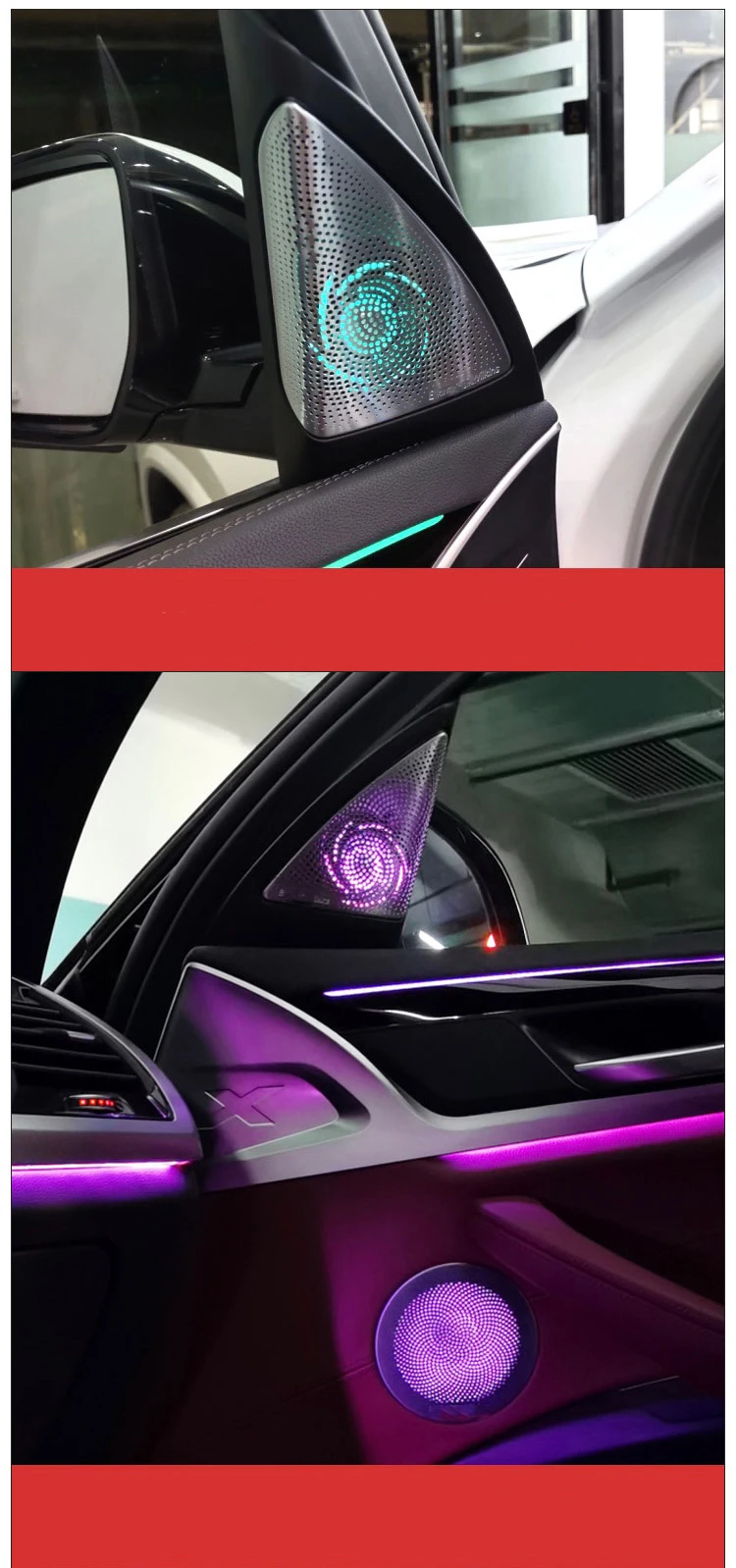 سيارة إضاءة زينة مناسبة ل X3 X4 2018-2022 G01 G02 مكبر الصوت مضيئة الباب غطاء مكبر الصوت لتزيين السيارة #3
