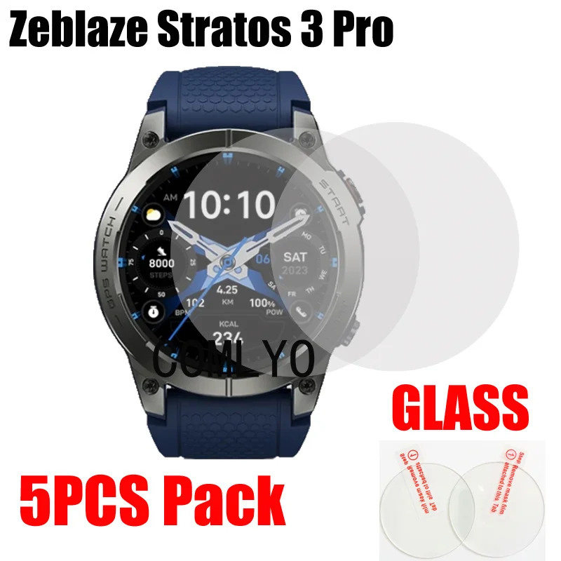 5pcs for Zeblaze Stratos 3 PRO Tempered Glass Smart watch Glass Screen Protector 9H 2.5D Film