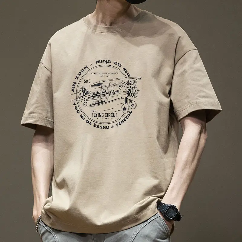 

T-Shirt Spring Summer Thin Pullovers Round Neck Loose Simplicity Handsome Short Sleeve Solid Color Fashion Casual Men's Clothing