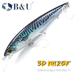 B&U Floating Minnow Saltwater Fishing Lures Trolling Crankbait Hard Baits Wobblers Artificial Trout Lure For Sea Bass