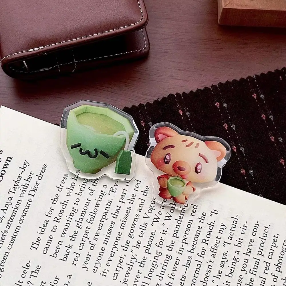 2pcs 2025 Cute Planner Clips Acrylic Decorative Paper Clamp Multifunctional Durable School Supplies