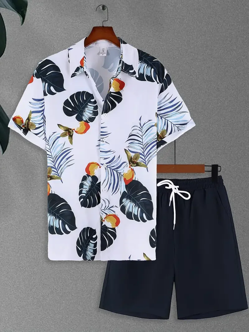 Summer Playing Card 3D Print Casual  Hawaiian Men's Short Sleeve Shirt Beach Shorts Shirts Men's Suit Stylish Men's Shorts Suits