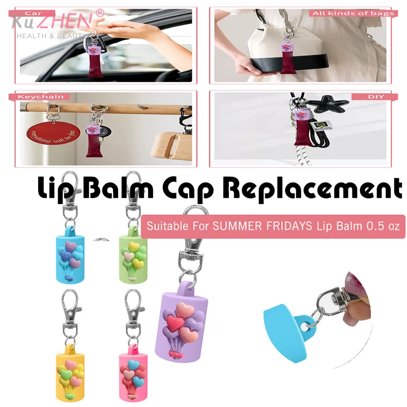 Przenośna kosmetyczka na szminki, etui na balsam do ust, breloczek na klucze, ochronne etui na szminki, nakładka w kształcie balonika na błyszczyk/balsam do ust.