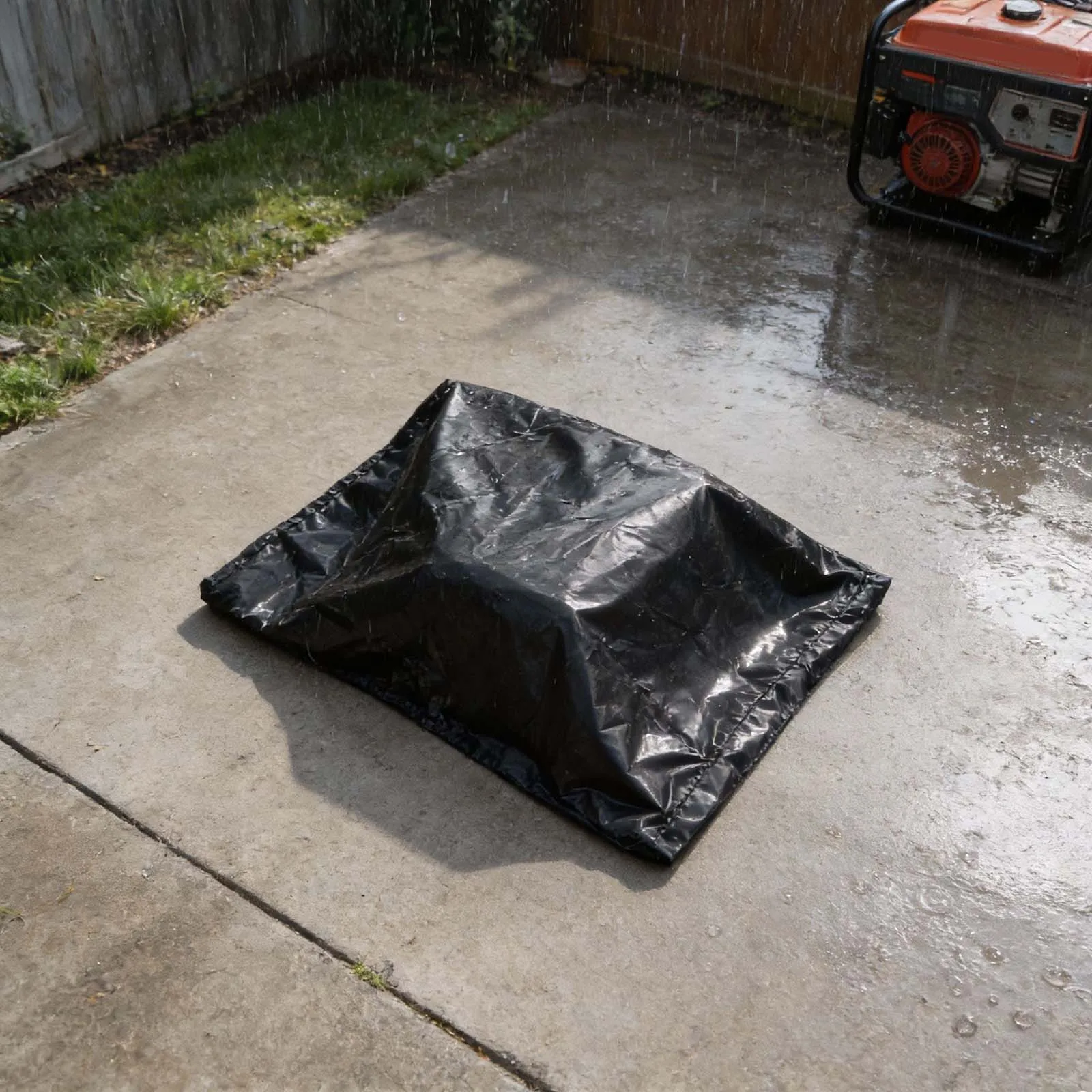 Silver Coated Oxford Fabric Cover for Generators Providing Protection Against Rain Snow and UV Exposure Outside