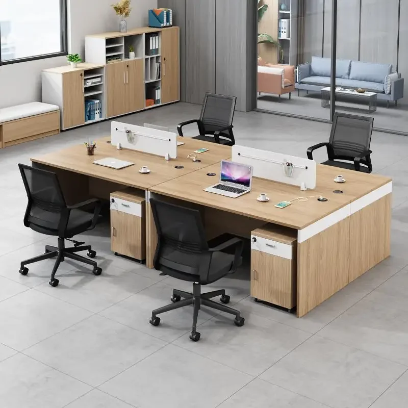 Finance Desk Staff Desk And Chair Combination Company 4 People 6 Double Simple Desk Sub-office Staff