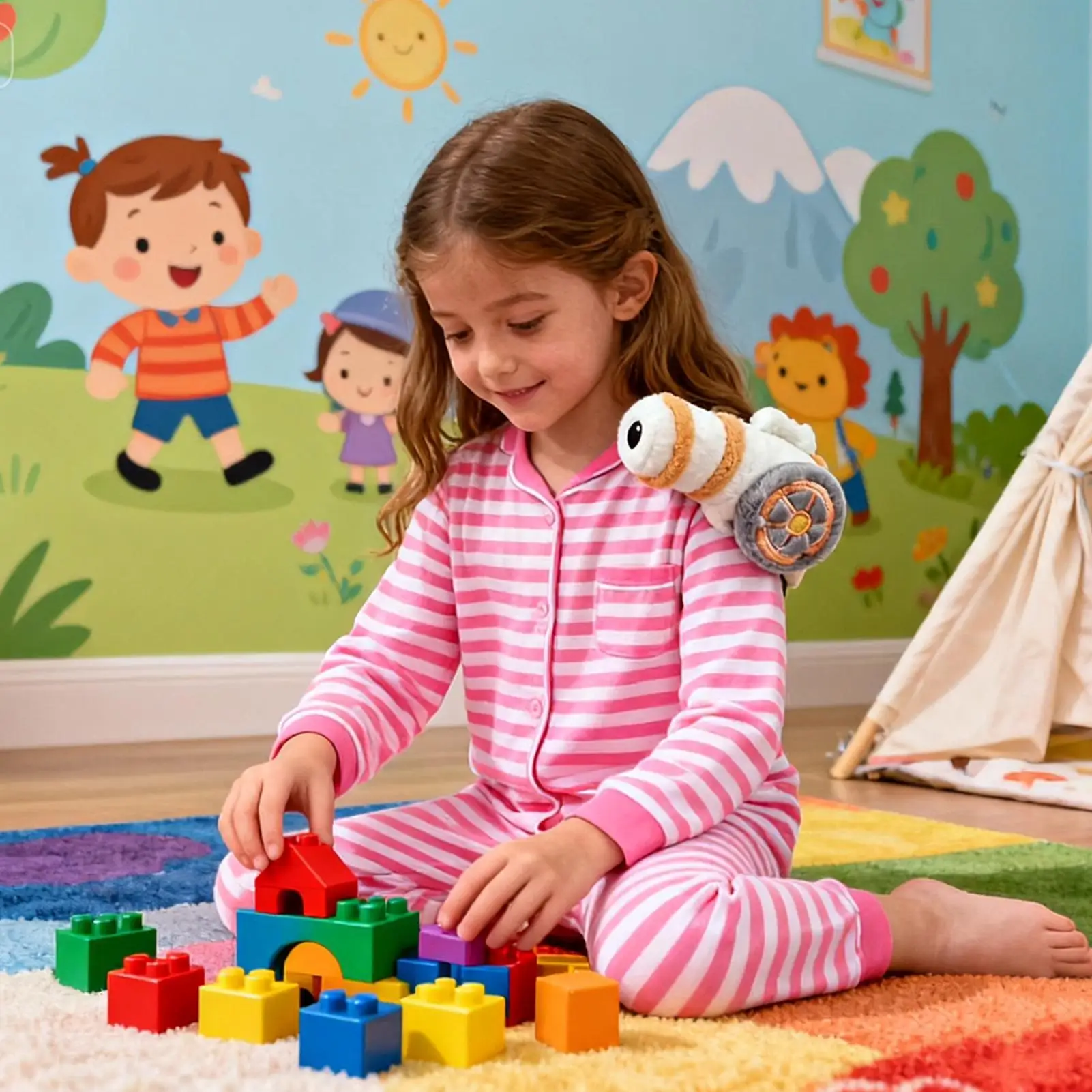 الكرتون صفعة أساور الاطفال الحسية تململ ألعاب من نسيج مخملي لعبة تفاعلية أفخم المعصم الفرقة ديكور المنزل هدية الطائرات مدفع صفعة هدفين