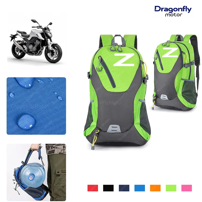 Mochila impermeable de gran capacidad para hombre y mujer, mochila Ideal para viajes, senderismo, ciclismo, Kawasaki Z650, Z750, Z800, Z900, Z1000,