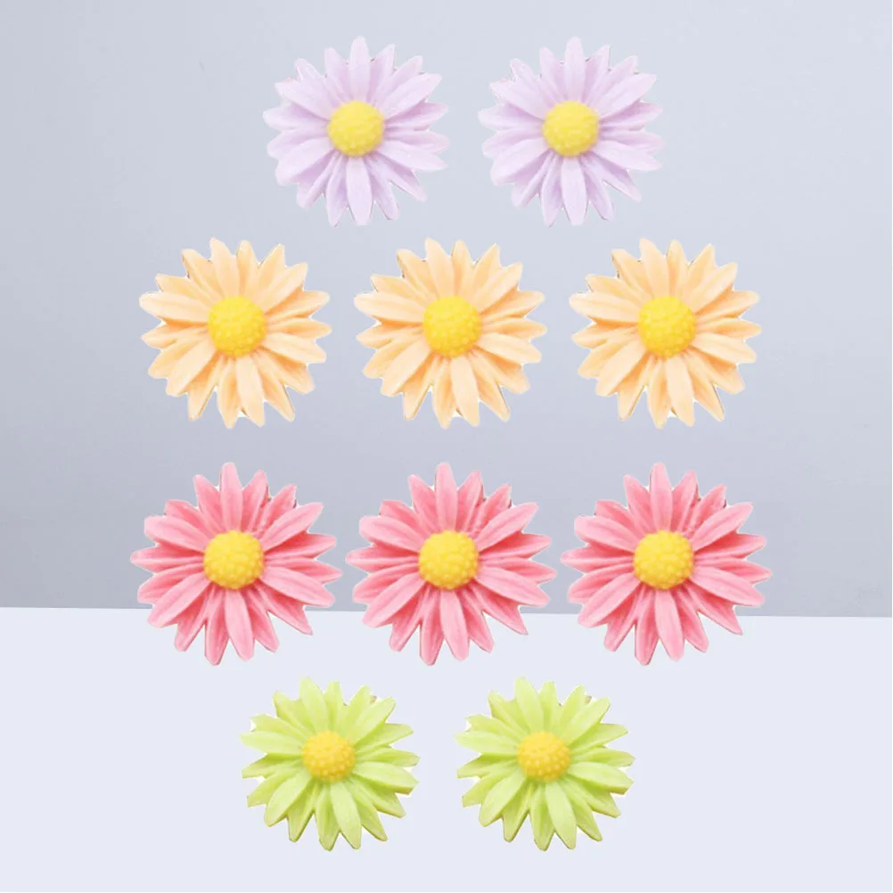 

10Pcs Flower Push Pins Creative Resin Thumbtacks Decorative Office Supply for Bulletin Board Cork Strip Map Marking Home