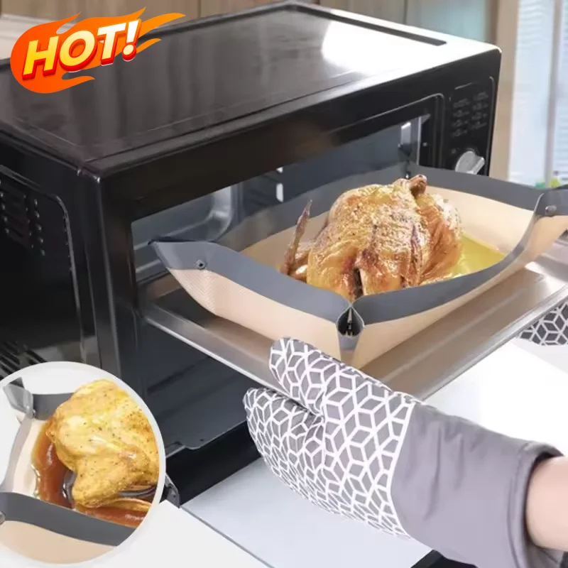 Snap-lock Silicone Baking Mat-non-stick Oven Liner With Heat Resistant & Leakproof Design, Reusable Cookie Sheet For Home Baking