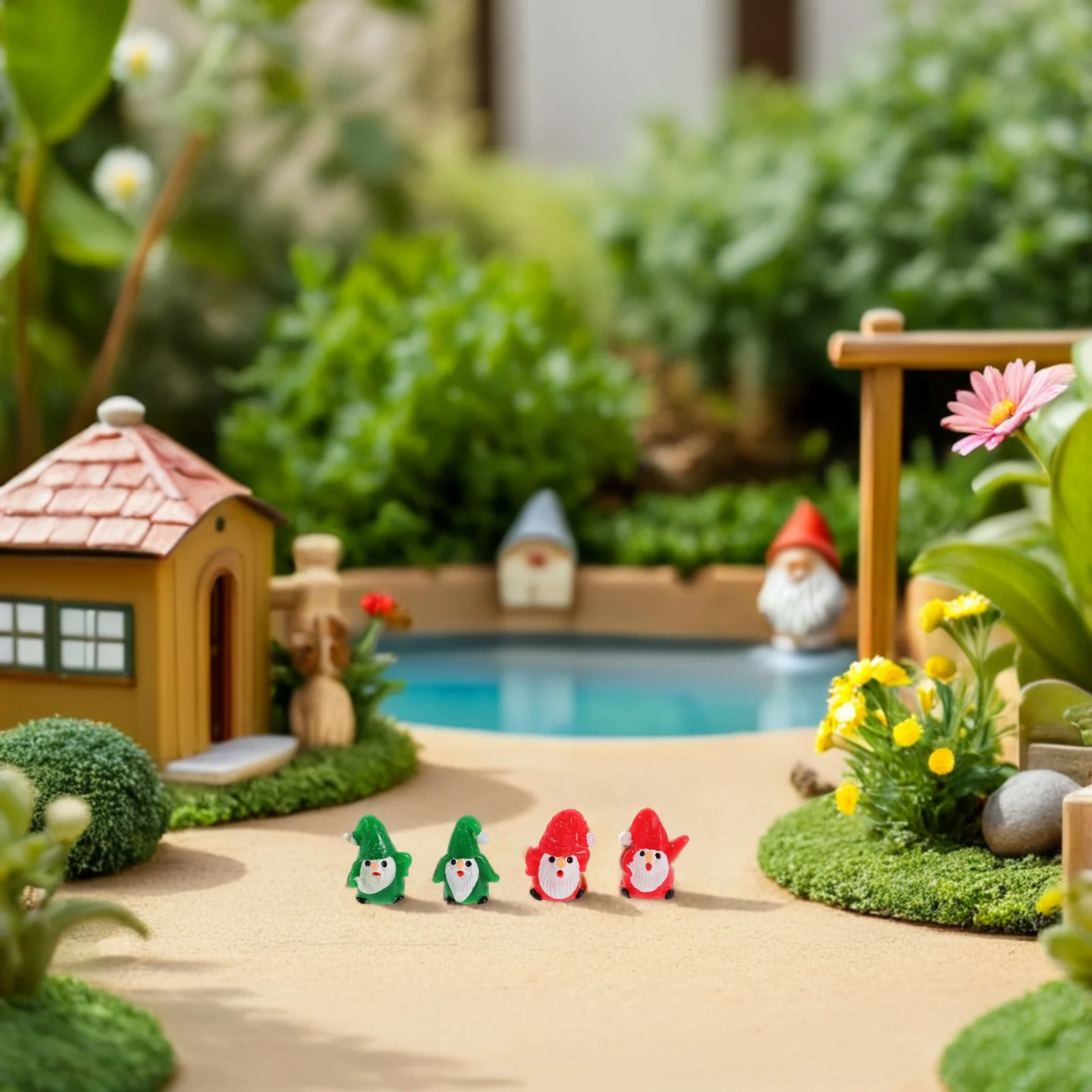 

8Pcs Mini Santa Claus Ornaments Resin Micro Landscape Xmas Decor for Home Office and Coffee Shop Santa Claus Figurines