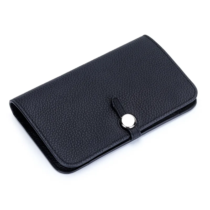 Genuine Leather Lady Purse Large Capacity Long Wallet Multi-Function Handbag Passport Holder