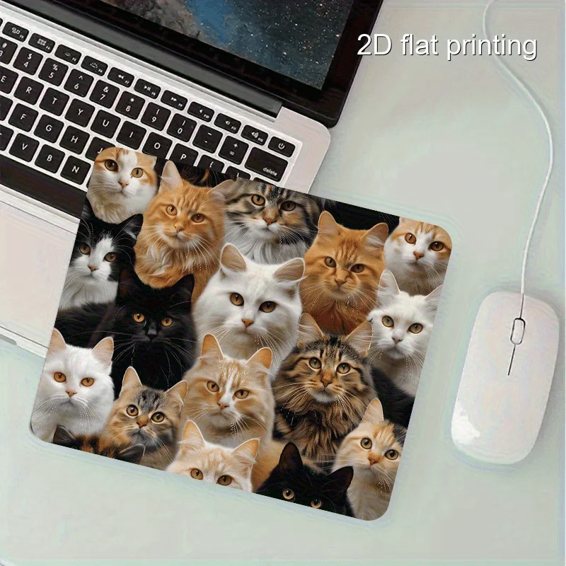Non slip cat pattern mouse pad custom medium thickness desk mat for office and home portable computer laptop notebter laptop pad