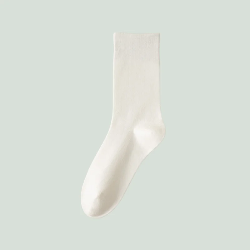 Chaussettes mi-longues respirantes pour femmes, confortables, empilées, document solide, polyvalentes, simples, décontractées, neuves, 5/10, 2024 paires