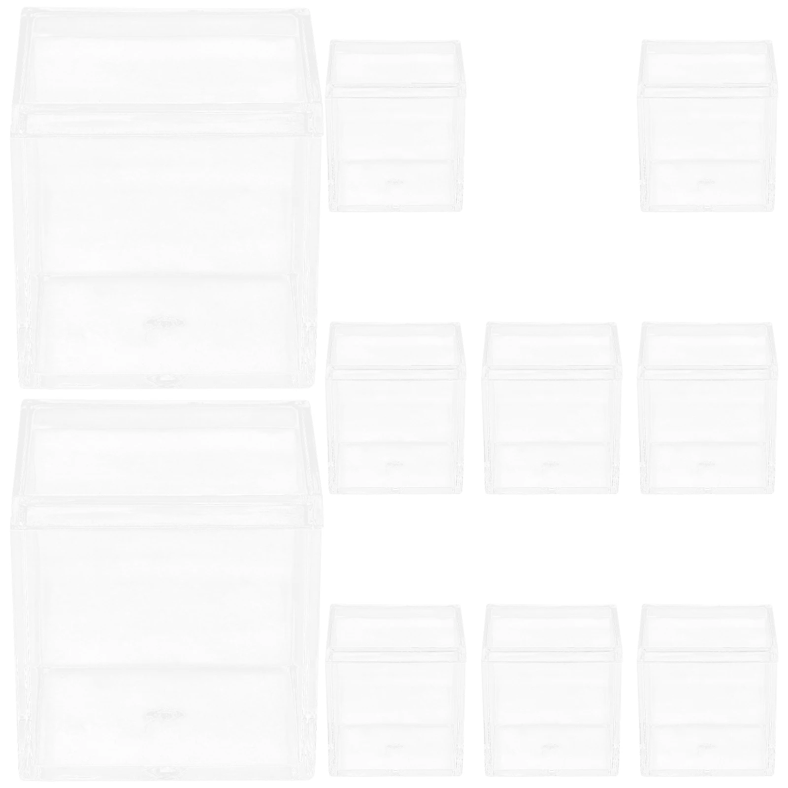 

10pcs Acrylic Candy Boxes Square Transparent Storage Containers for Jewelry Gifts Party Favor Boxes Cake Packaging