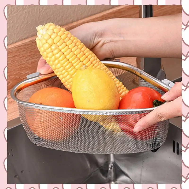 

HHTL треугольная сливная корзина для раковины, кухонная треугольная корзина с фильтром, сливная корзина для хранения фруктов и овощей, простая установка C