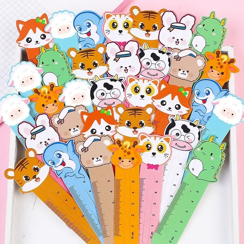 50Pcs/pack Cartoon Animal Bookmark Cute Paper Ruler for Kids Stationery School Supplies Students Rewards