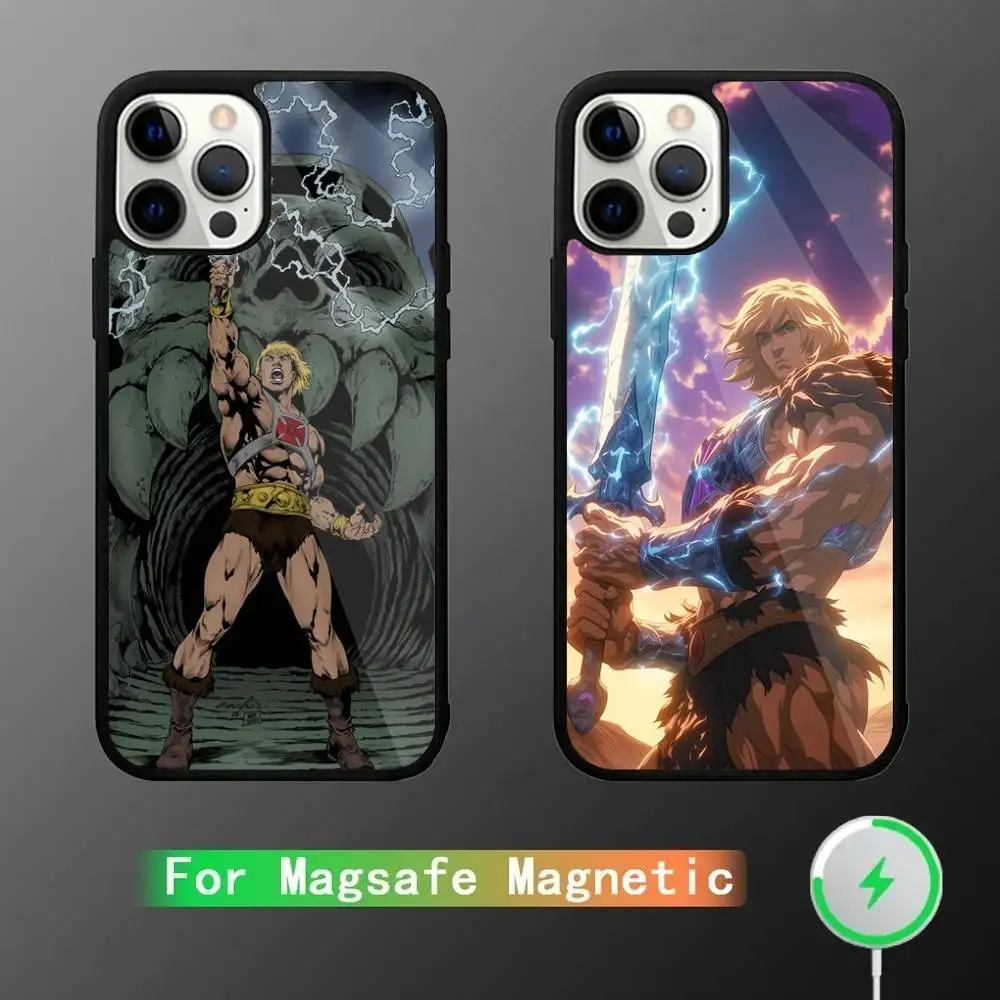 H-He Man Capa de telefone para iPhone 17,16,15,14,13,12,11,Pro,Max,Plus,Mini,SE4,E Carregamento sem fio magnético Magsafe