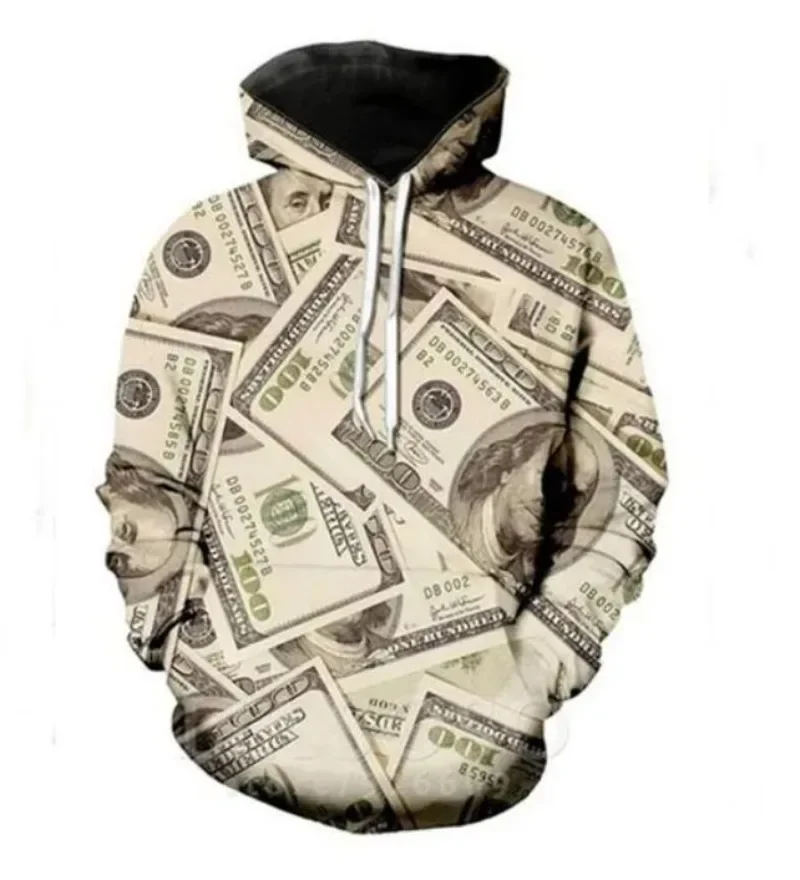 

New Fashion Men/Women Money 3D Print Long Sleeve Hoodie Casual Sweatshirt Hoodies Men Sport Pullover LM05