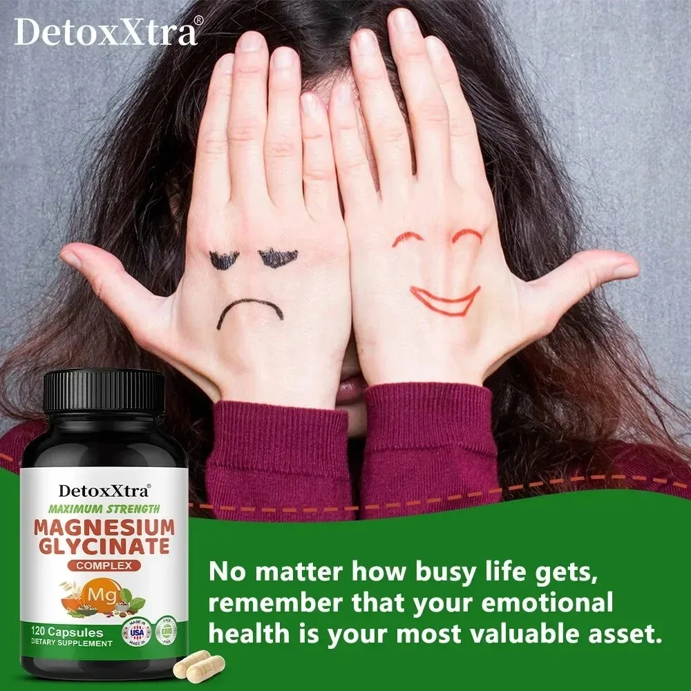 Magnesium Complex Supplements - Promotes Brain, Sleep Support, Muscle Relaxation, Stress & Anxiety Relief