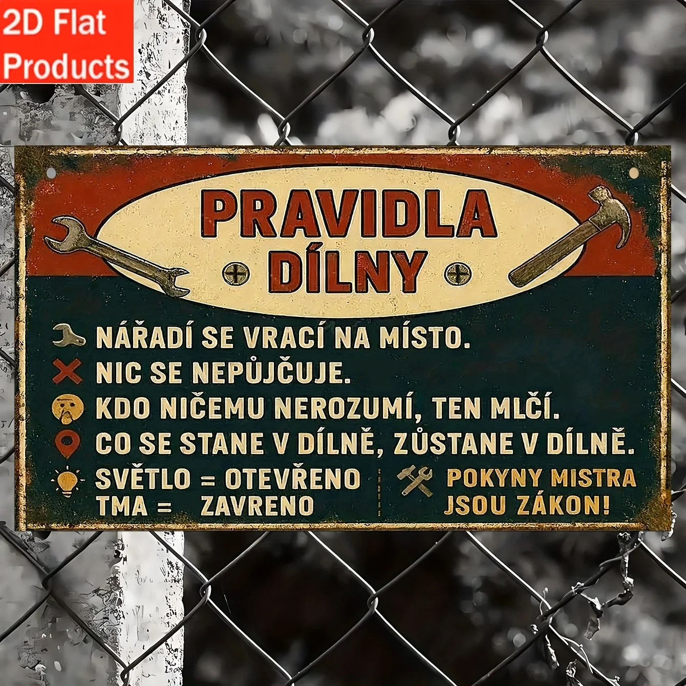 Vintage Czech Slogan Wooden Wall Art, 2D Flat Humorous Quote Sign, Home Cafe Bar Decor